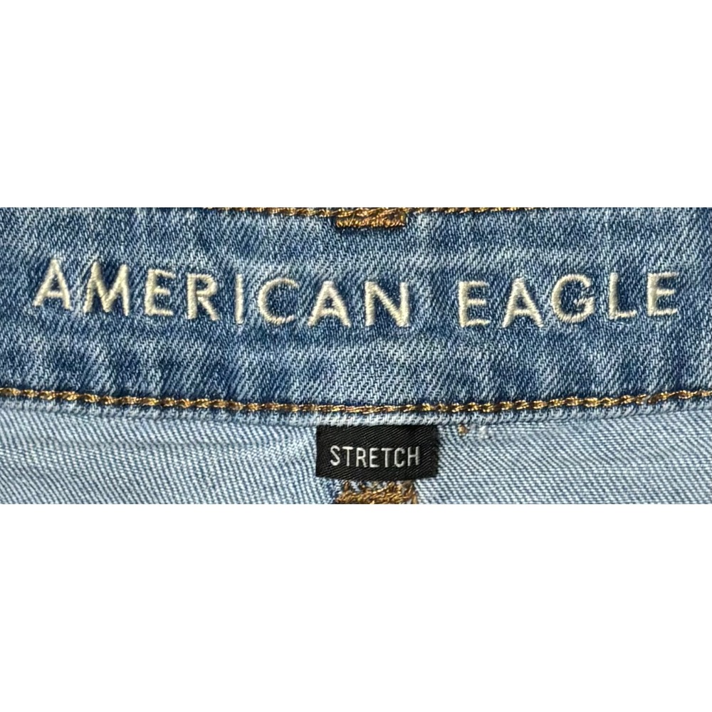American Eagle Womens 0 Mom Shorts Blue Denim Stretch Cuffed High Rise - Picture 3 of 7